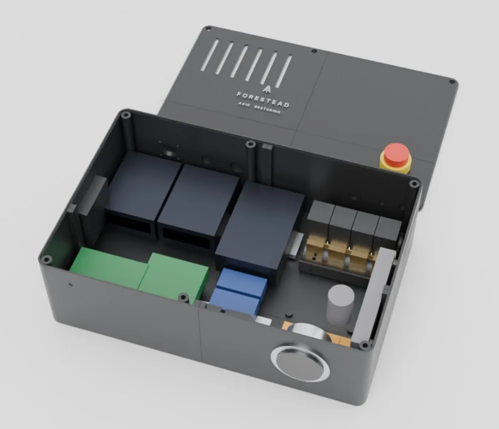 Elektronicakast in de voet van AXIS